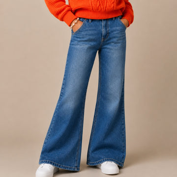 VITAMINS BLUE BOOT CUT DENIM PANTS