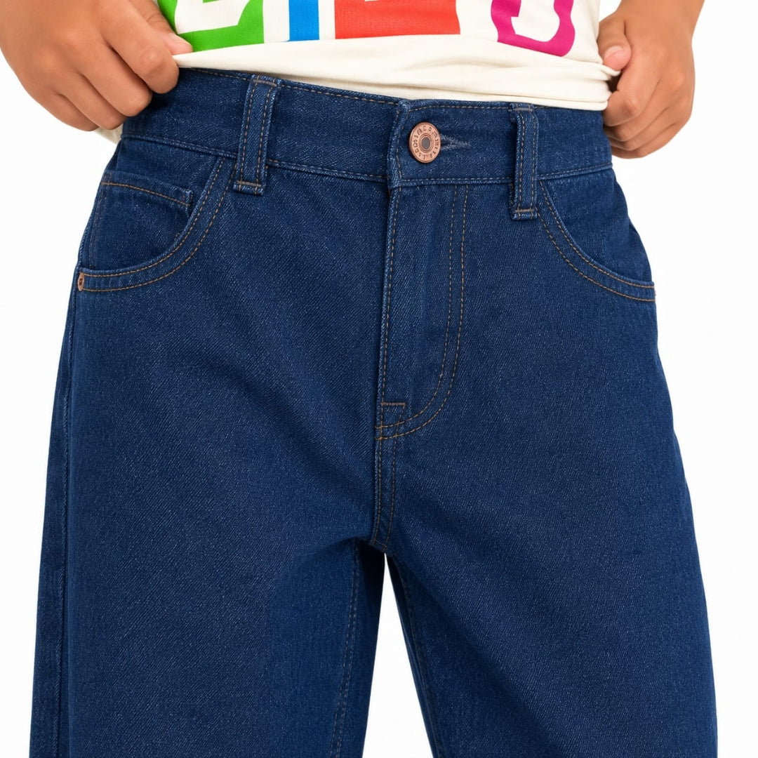 VITAMINS BLUE BARREL FIT DENIM PANTS