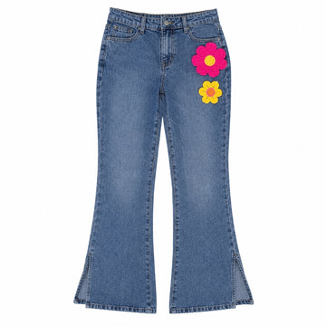 VITAMINS STRAIGHT FIT WITH SLIT DENIM PANTS