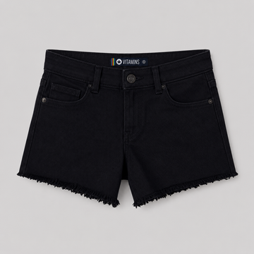 VITAMINS BASIC BLACK REGULAR FIT SHORTS