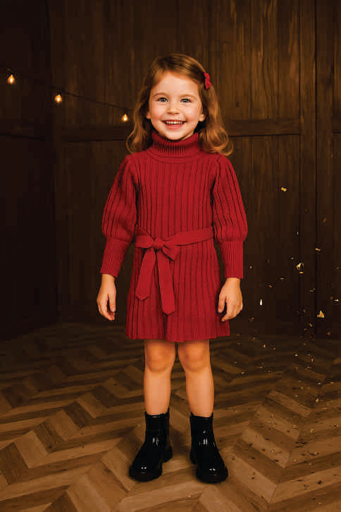 HIGH NECK SWEATER DRESS VTM07-011