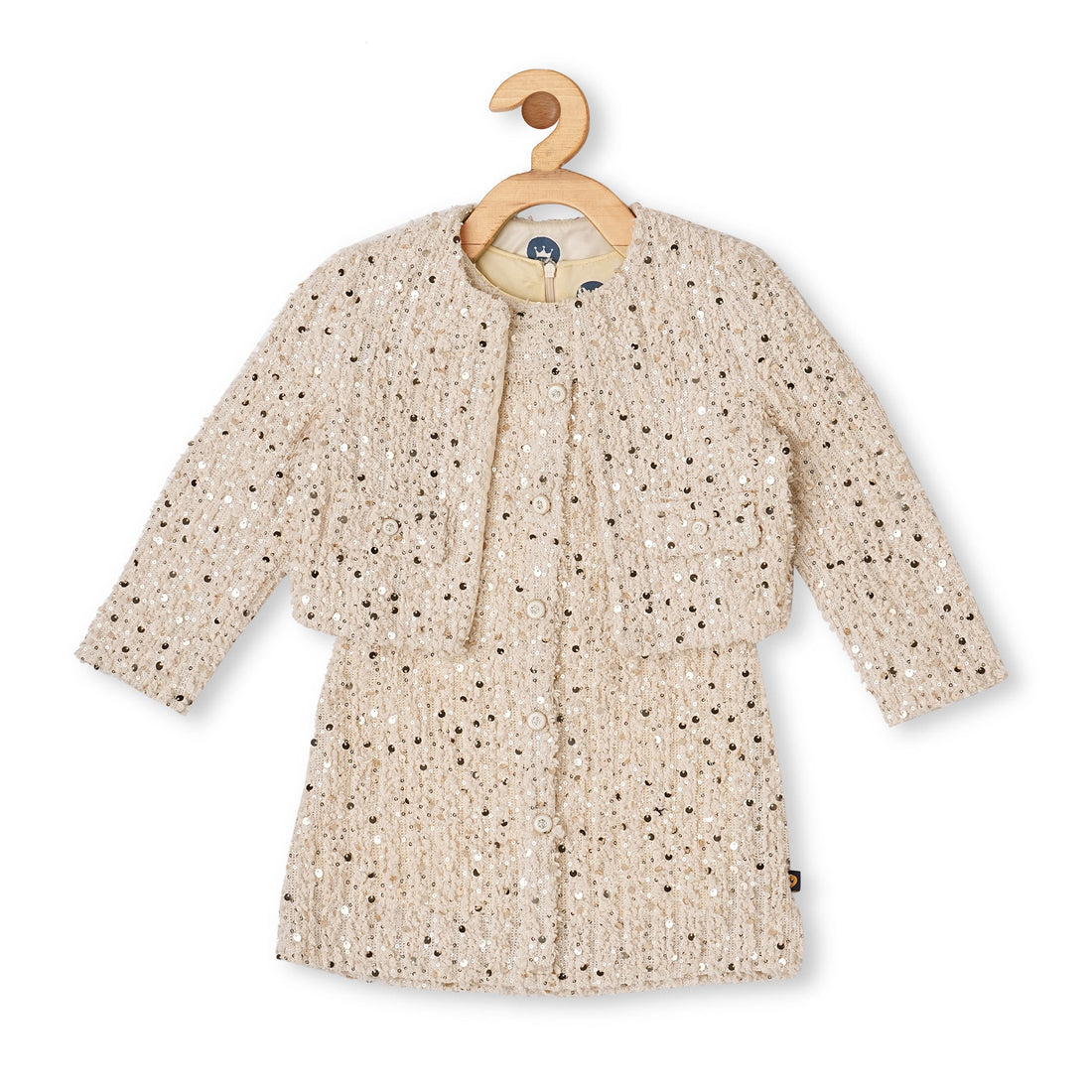 SEQUINS FUR DRESS VTM07-021 BEIGE