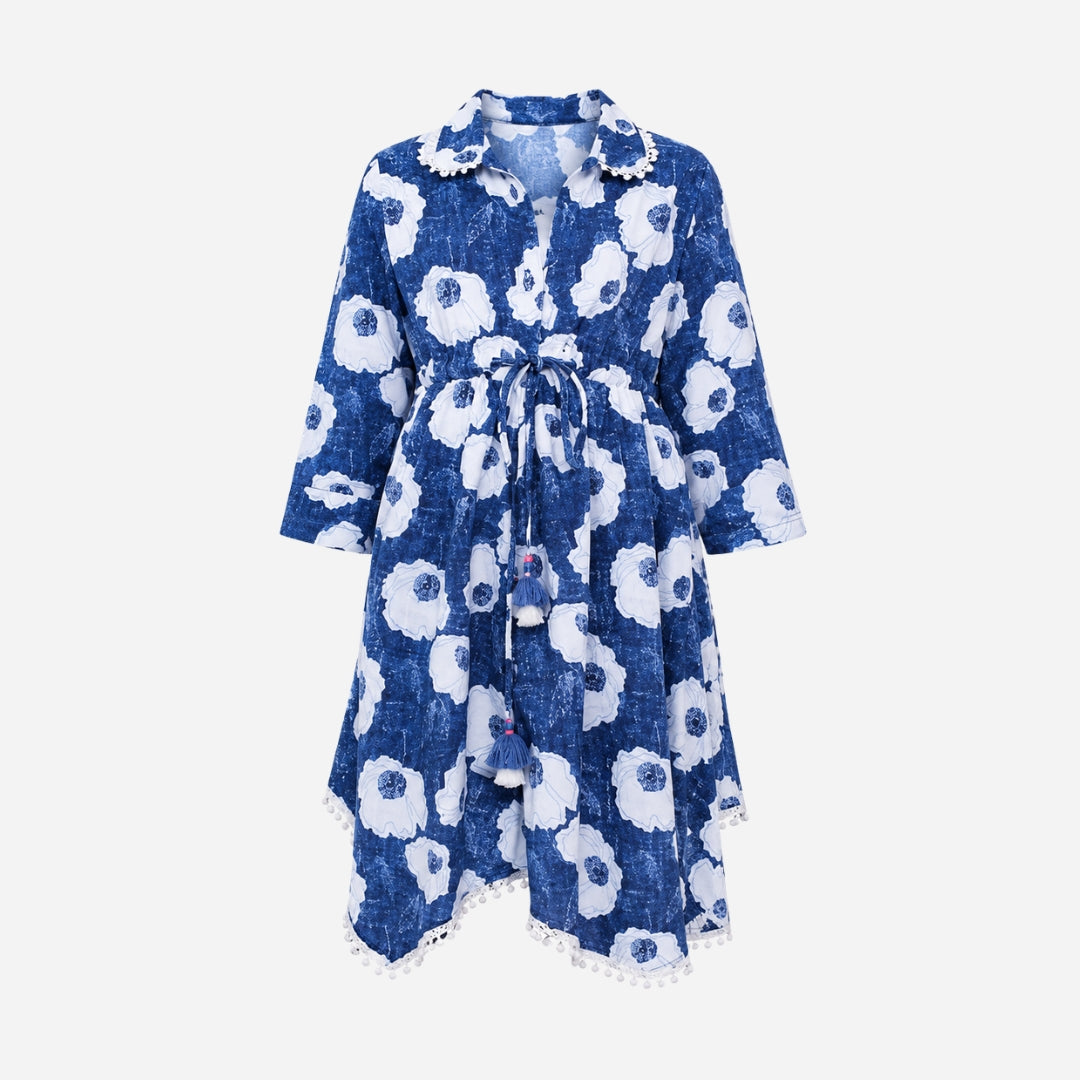 VITAMINS INDIGO HANDKERCHIEF DRESS