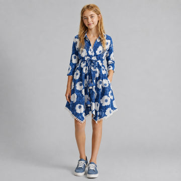 VITAMINS INDIGO HANDKERCHIEF DRESS
