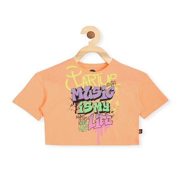 GRAPHIC KNIT TOP VTM08-028 NEON-ORANGE