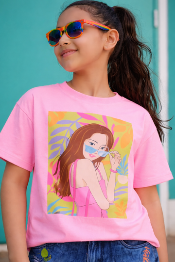 VITAMINS BOXY FIT T-SHIRT WITH CHARACTER GRAPHIC