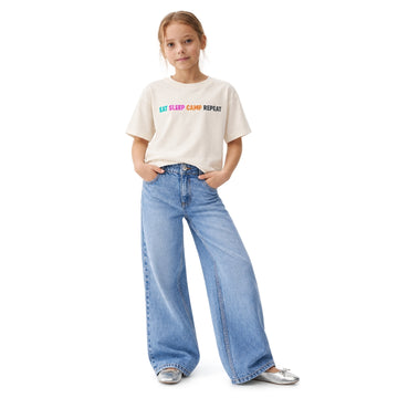 VITAMINS BOXY FIT T-SHIRT WITH EAT SLEEP CAMP REPEAT GRAPHIC