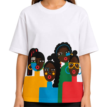 VITAMINS BOXY FIT T-SHIRT WITH TRIBAL CHARACTER GRAPHIC