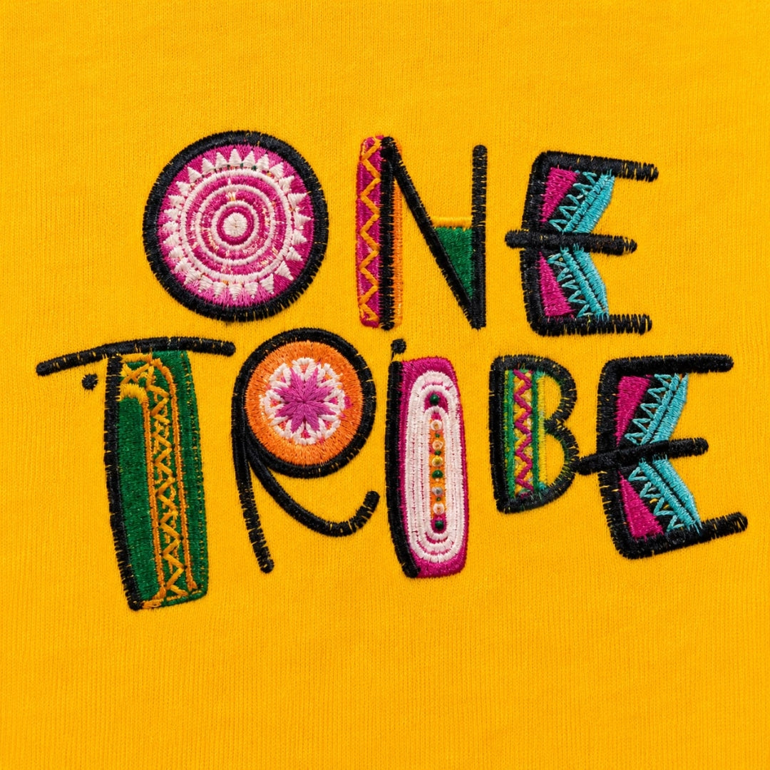 VITAMINS ONE TRIBE EMBROIDERED BOXY FIT T-SHIRT