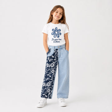 VITAMINS FLOWER PATCHED BOXY FIT T-SHIRT