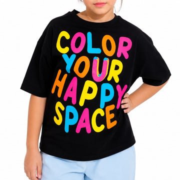 VITAMINS COLOR YOUR HAPPY SPACE GRAPHIC BOXY FIT T-SHIRT