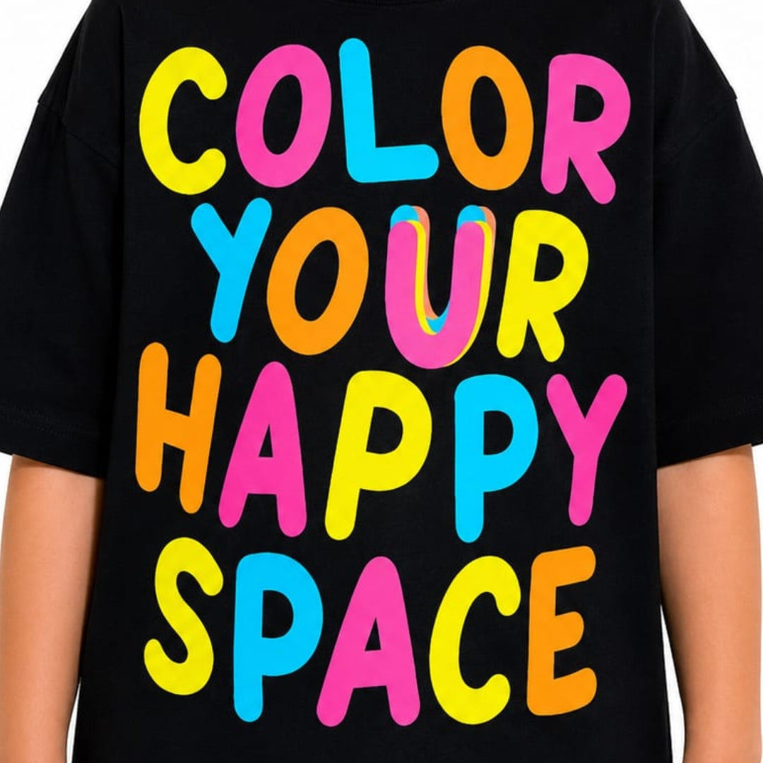 VITAMINS COLOR YOUR HAPPY SPACE GRAPHIC BOXY FIT T-SHIRT