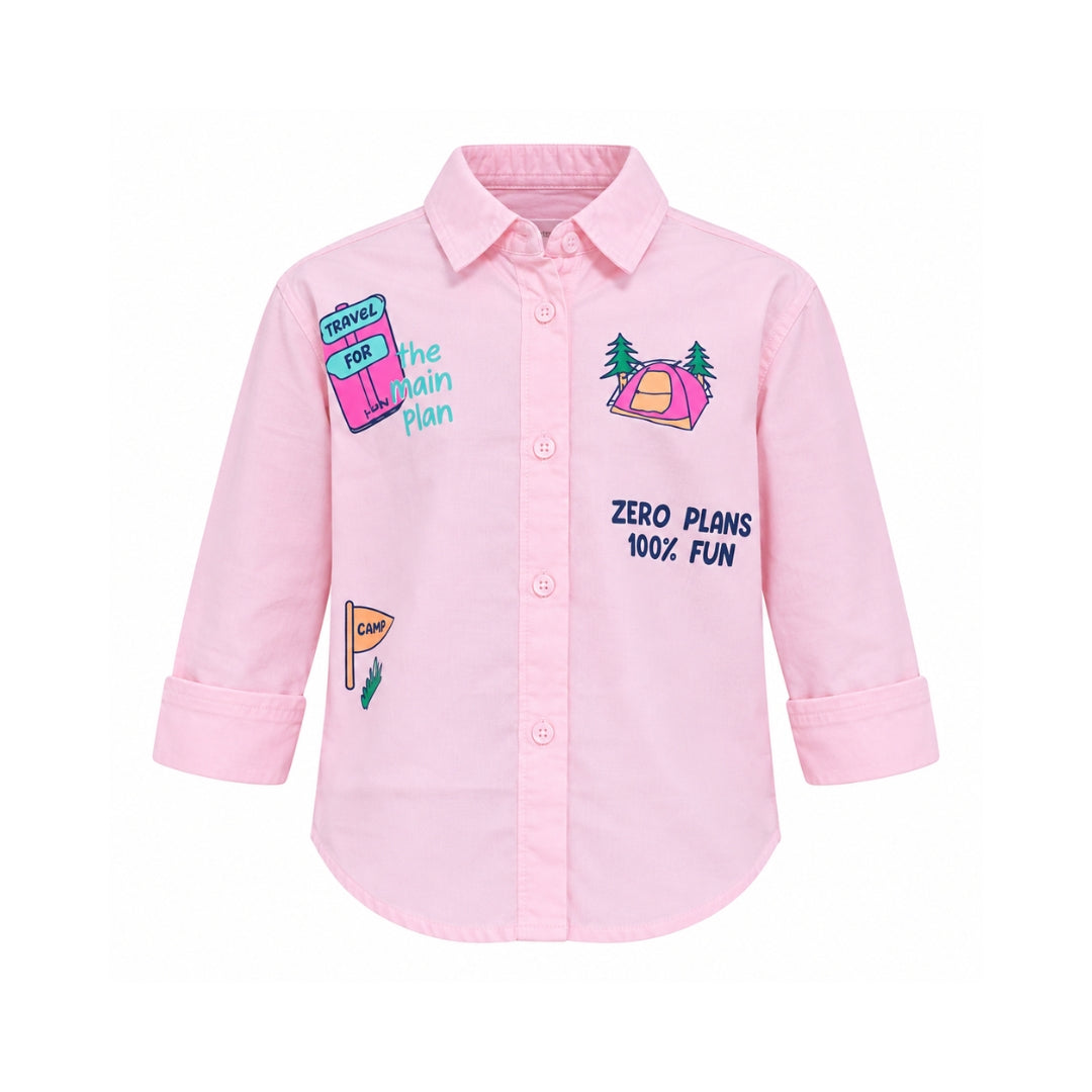 VITAMINS TWO PCS COLLAR SHIRT WITH CAMPING GRAPHIC