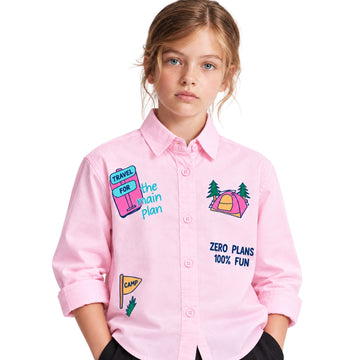 VITAMINS TWO PCS COLLAR SHIRT WITH CAMPING GRAPHIC