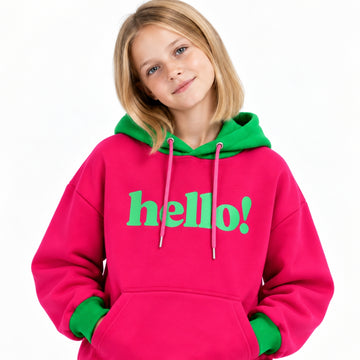 VITAMINS BOXY FIT SWEATSHIRT WITH HELLO GRAPHIC