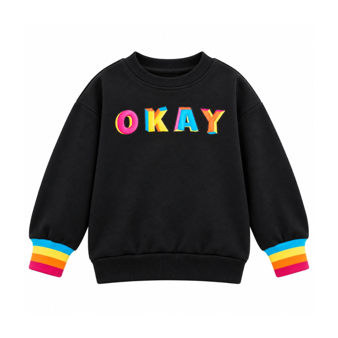 VITAMINS BOXY FIT SWEATSHIRT WITH OKAY EMBROIDERY PATCHES