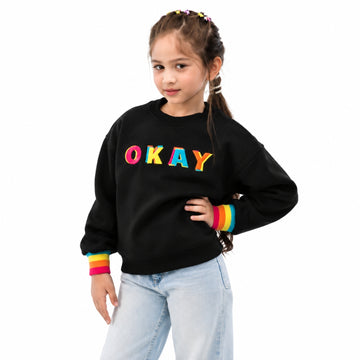 VITAMINS BOXY FIT SWEATSHIRT WITH OKAY EMBROIDERY PATCHES