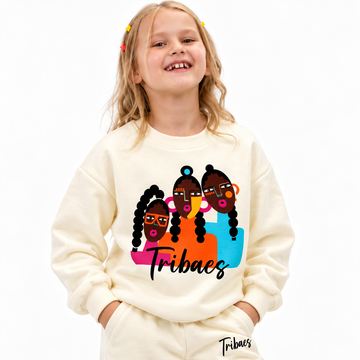 VITAMINS BOXY FIT SWEATSHIRT WITH TRIBAES CHARACTER GRAPHIC