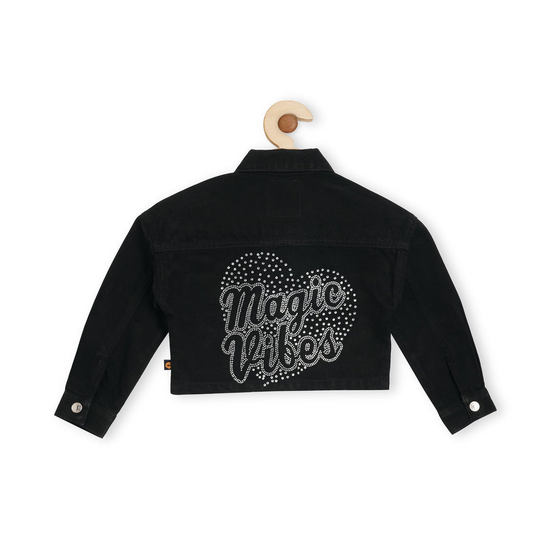 EMBELLISHED DENIM JACKET VTM12-053 BLACK