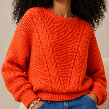 VITAMINS CABLE KNIT DYED YARN SWEATER