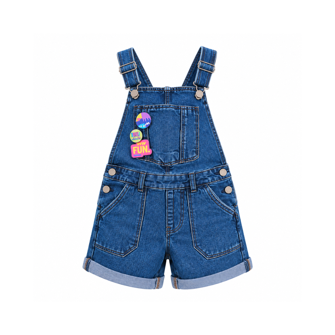 VITAMINS DENIM SHORTS DUNGREE EMBELLISHED WITH BADGES