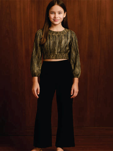 GOLD PLEATED EMSEMBLE VTM19-069 BLACK