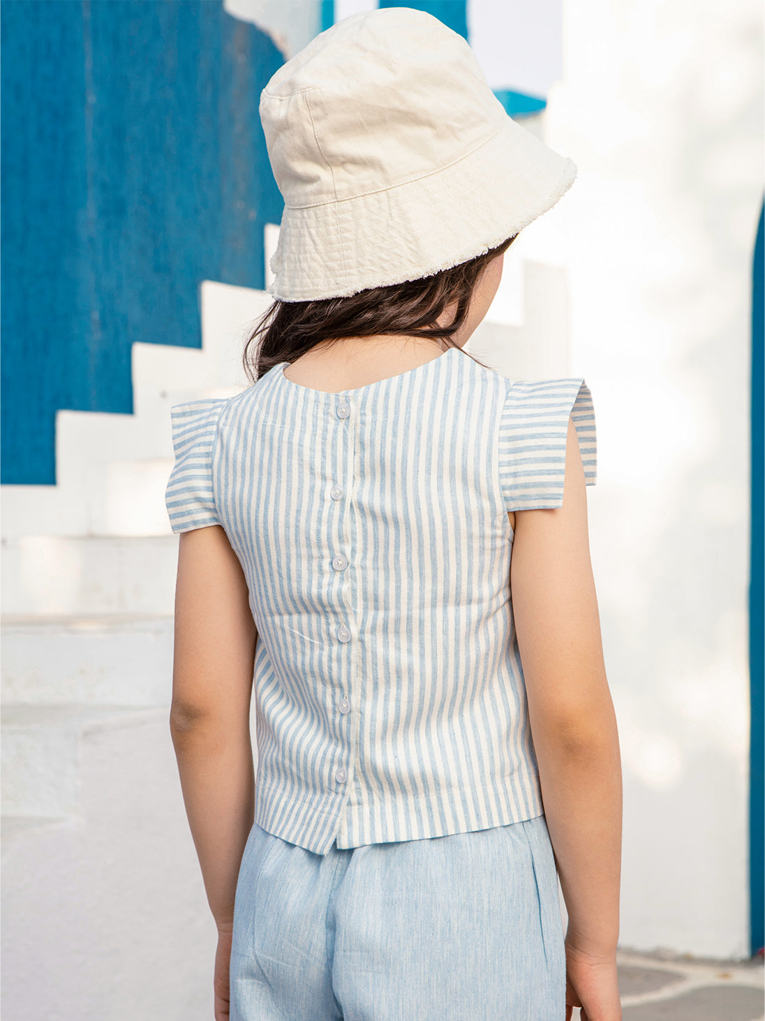 VITAMINS STRIPE CORD SET TOP