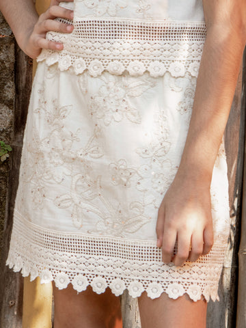 VITAMINS FLOWER EMBROIDERED CORD SET BOTTOM