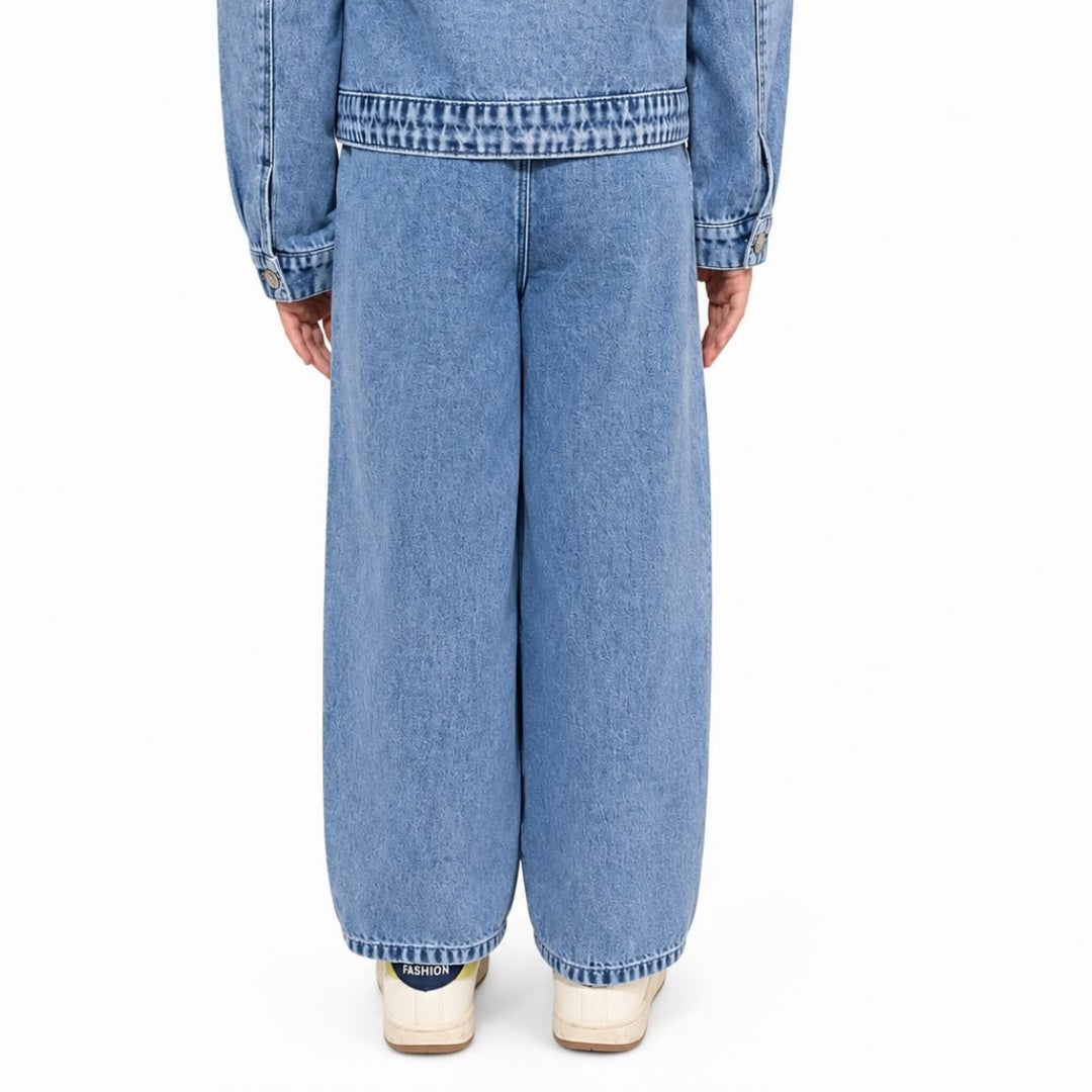 VITAMINS FLORAL EMBROIDERED DENIM MATCHING BOTTOM