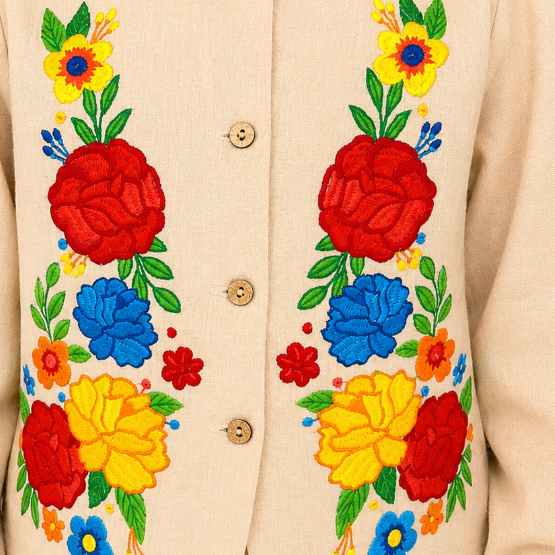 VITAMINS FLORAL EMBROIDERED MATCHING TOP