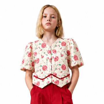VITAMINS EMBROIDERED MATCHING TOP