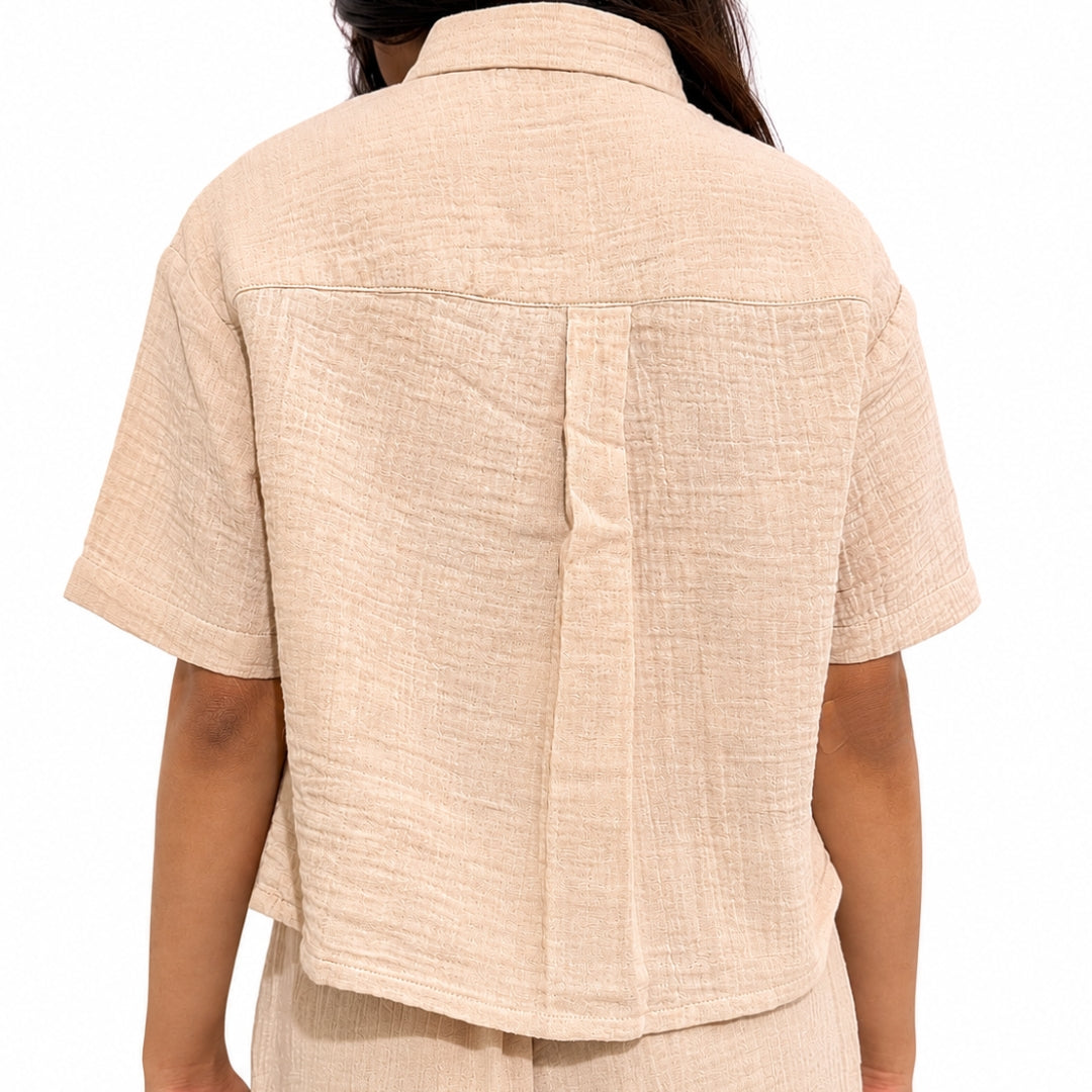 VITAMINS FLORAL EMBROIDERED BOXY FIT MATCHING TOP