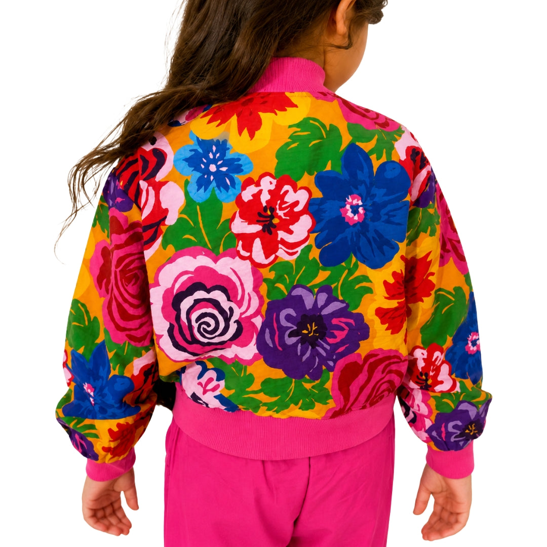 VITAMINS FLORAL PRINTED BOMBER JACKET MATCHING TOP