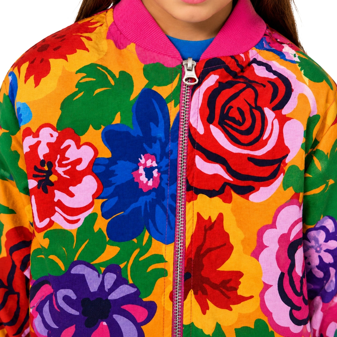 VITAMINS FLORAL PRINTED BOMBER JACKET MATCHING TOP