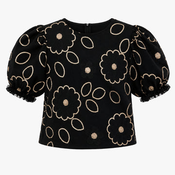 VITAMINS BALLOON SLEEVES EMBROIDERED MATCHING TOP